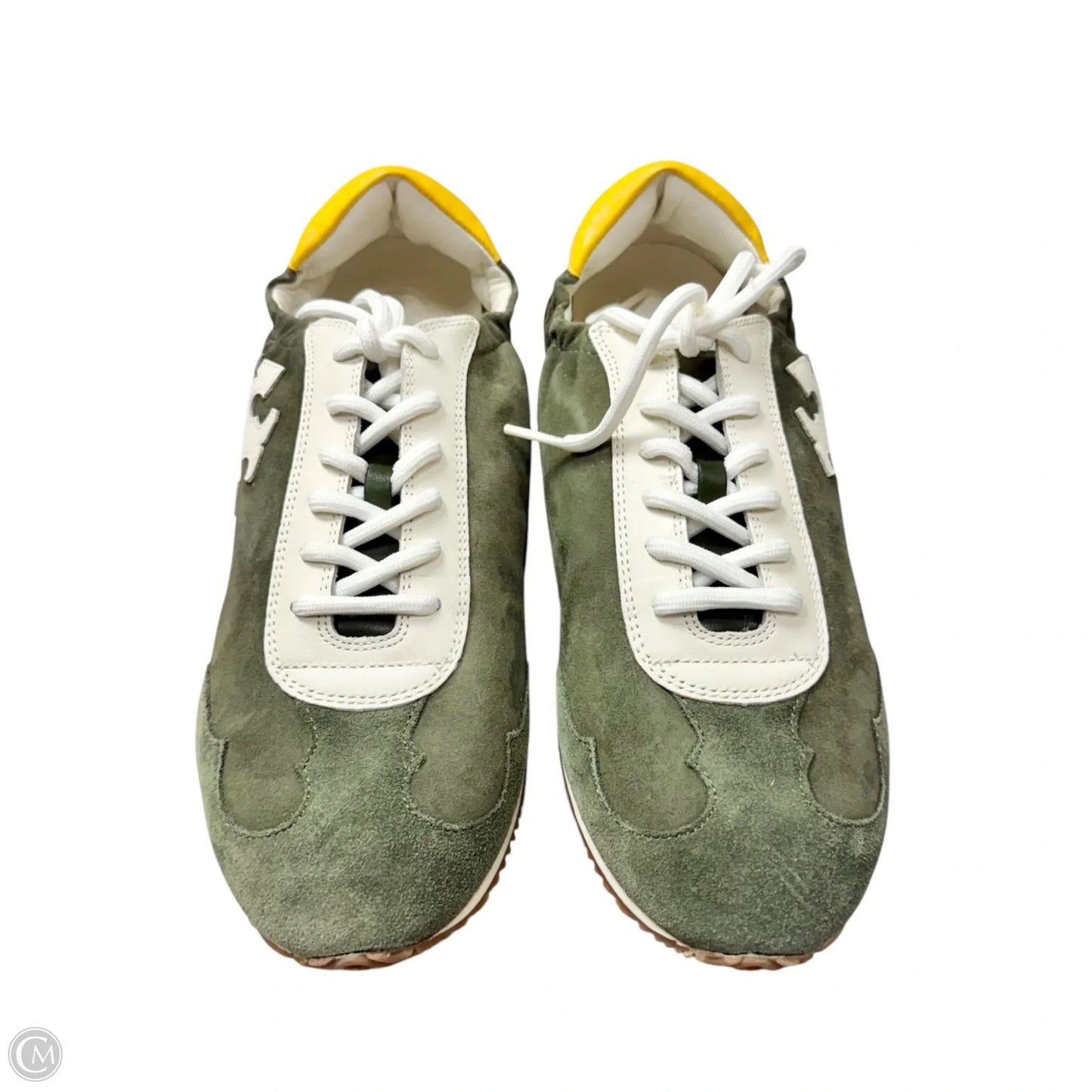 Shoes Designer By Tory Burch In Green & Yellow, Size: 9