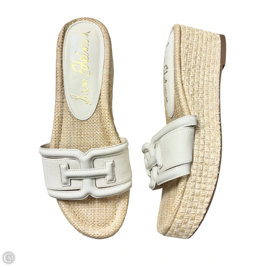 Sandals Heels Wedge By Sam Edelman In Cream, Size: 8.5