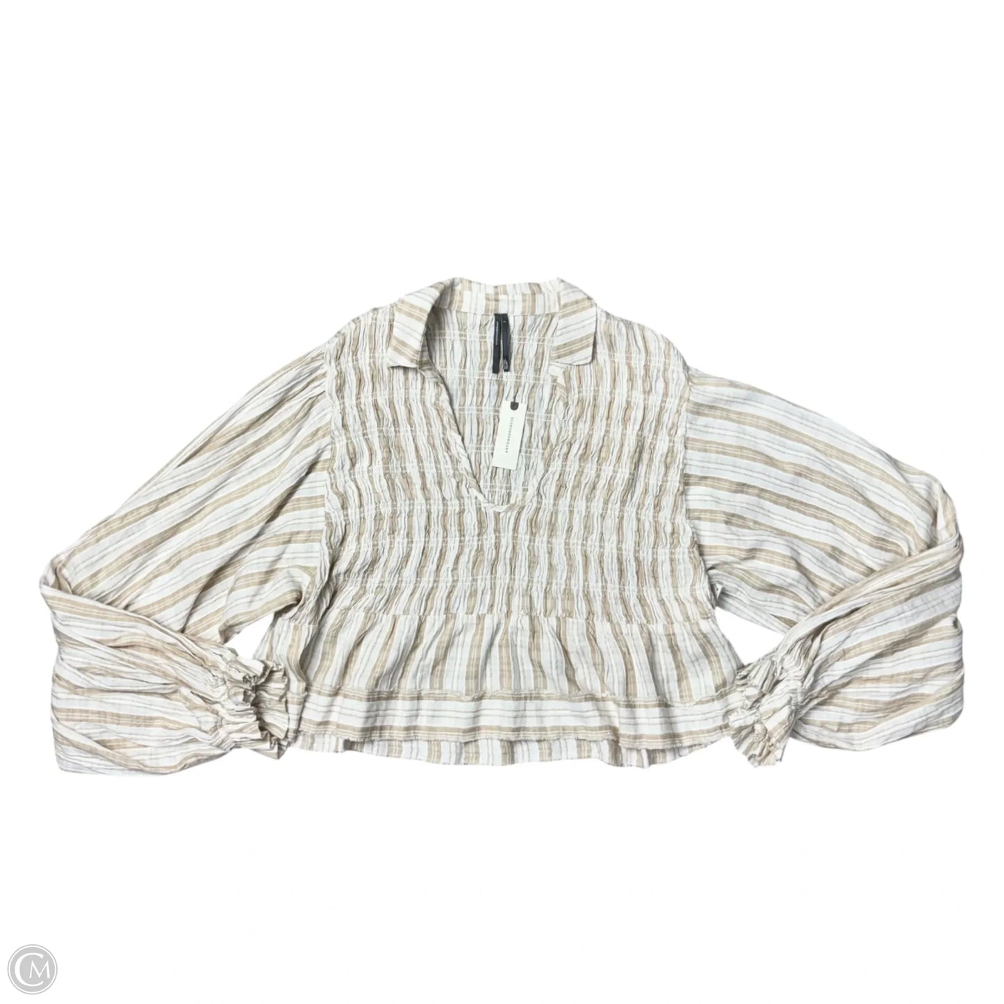 Top Long Sleeve By Anthropologie In Striped Pattern, Size: S