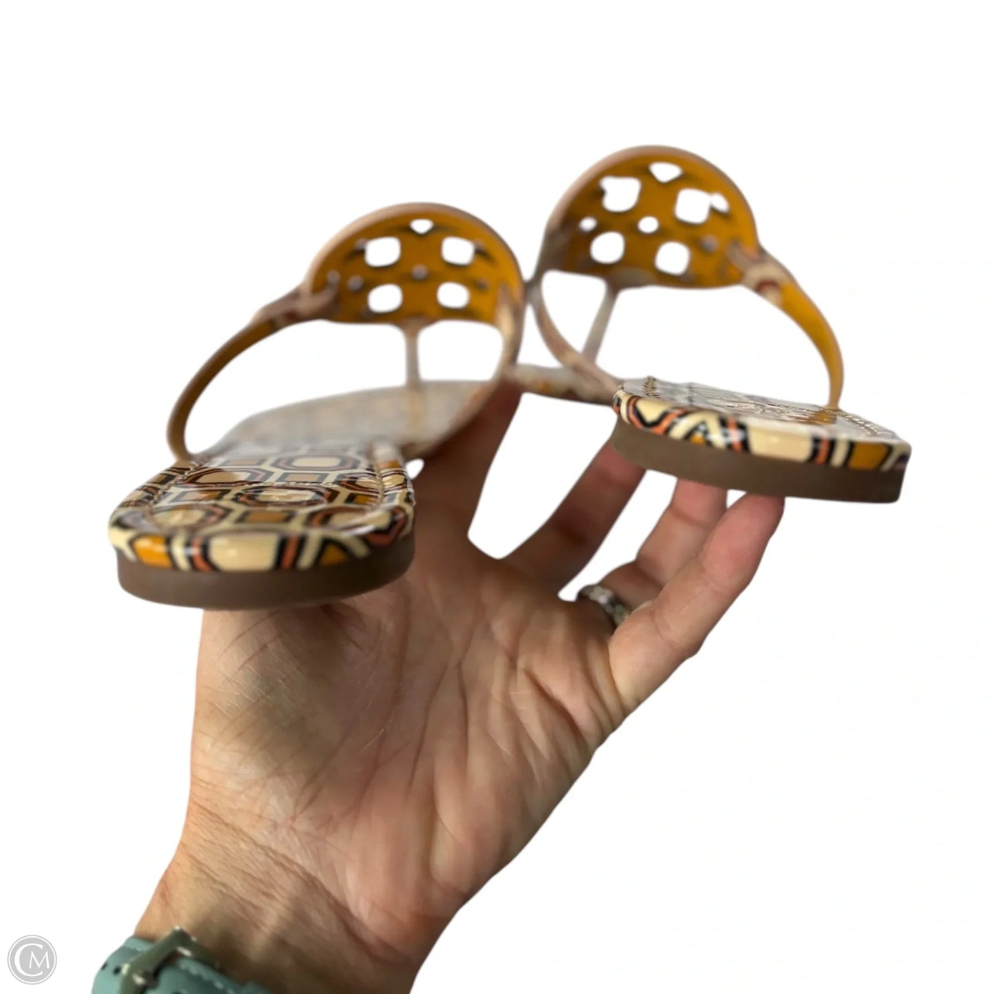 Sandals Designer By Tory Burch In Geometric Pattern, Size: 10