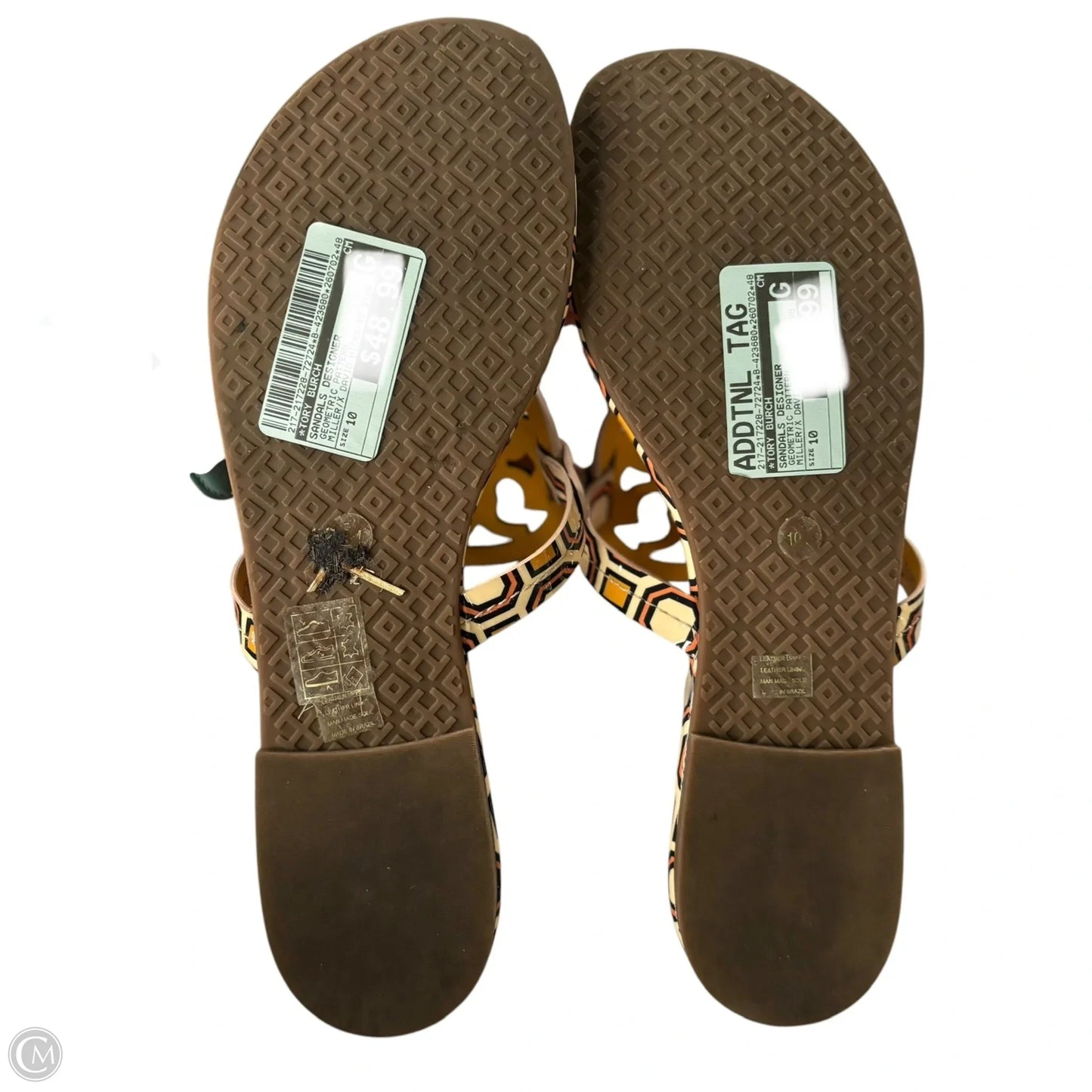 Sandals Designer By Tory Burch In Geometric Pattern, Size: 10