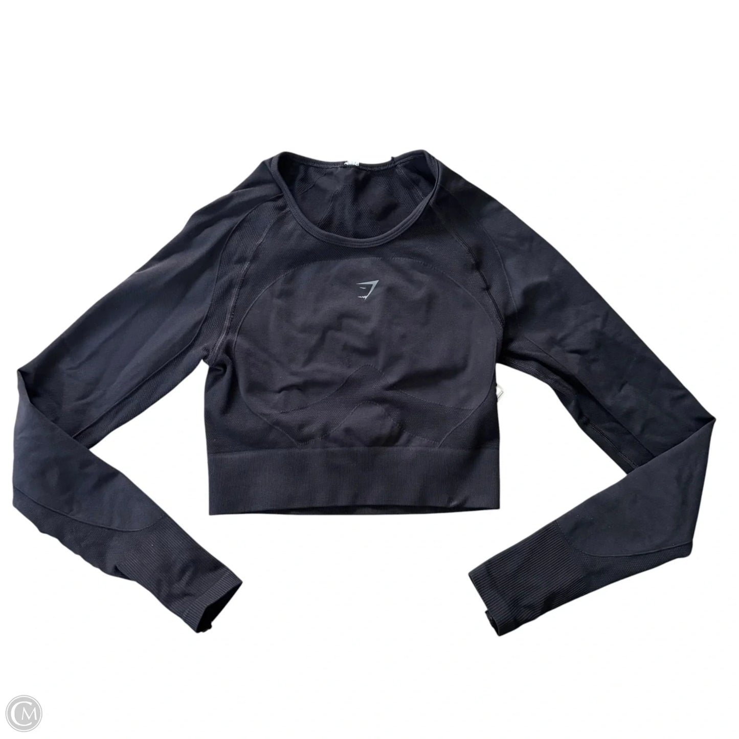 Athletic Top Long Sleeve Crewneck By Gym Shark In Black, Size: M