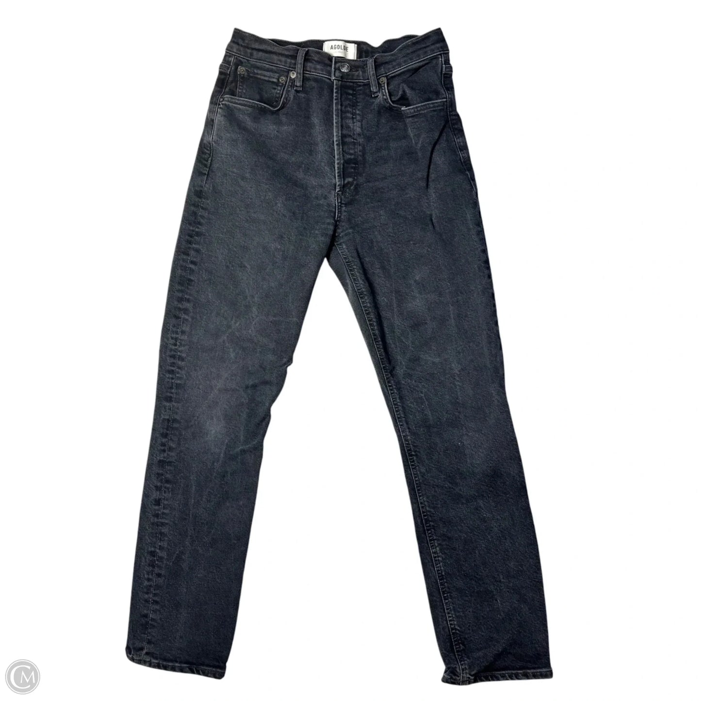 Jeans Straight By Agolde In Black Denim, Size: 4