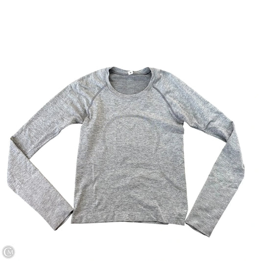 Athletic Top Long Sleeve Crewneck By Lululemon In Grey, Size: S
