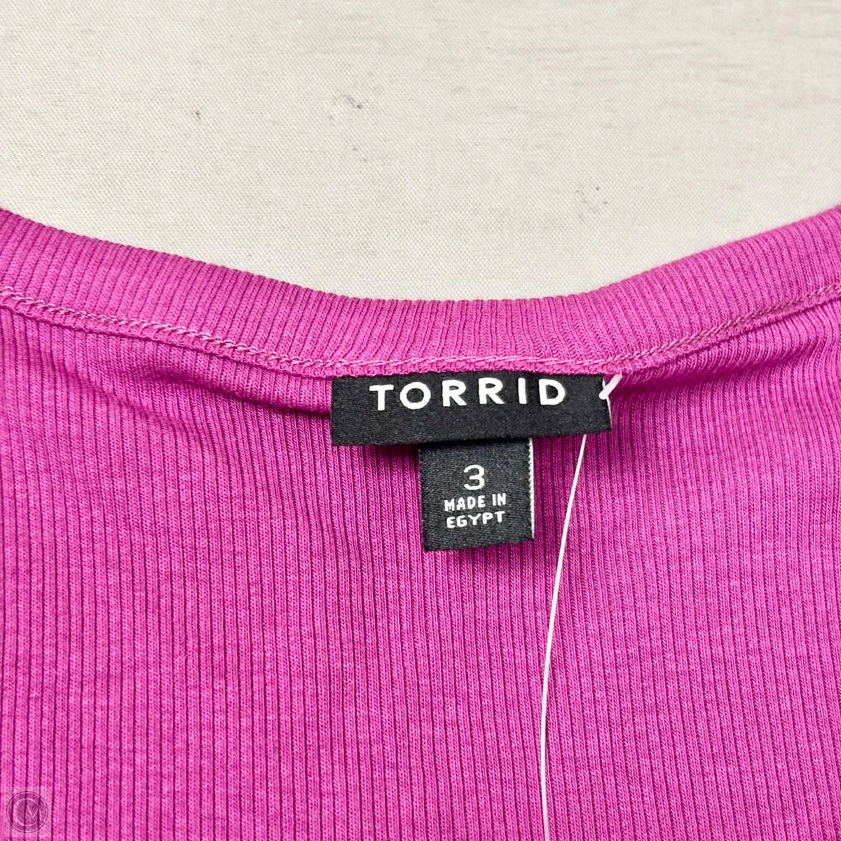 Top Long Sleeve Basic By Torrid In Purple, Size: 3x