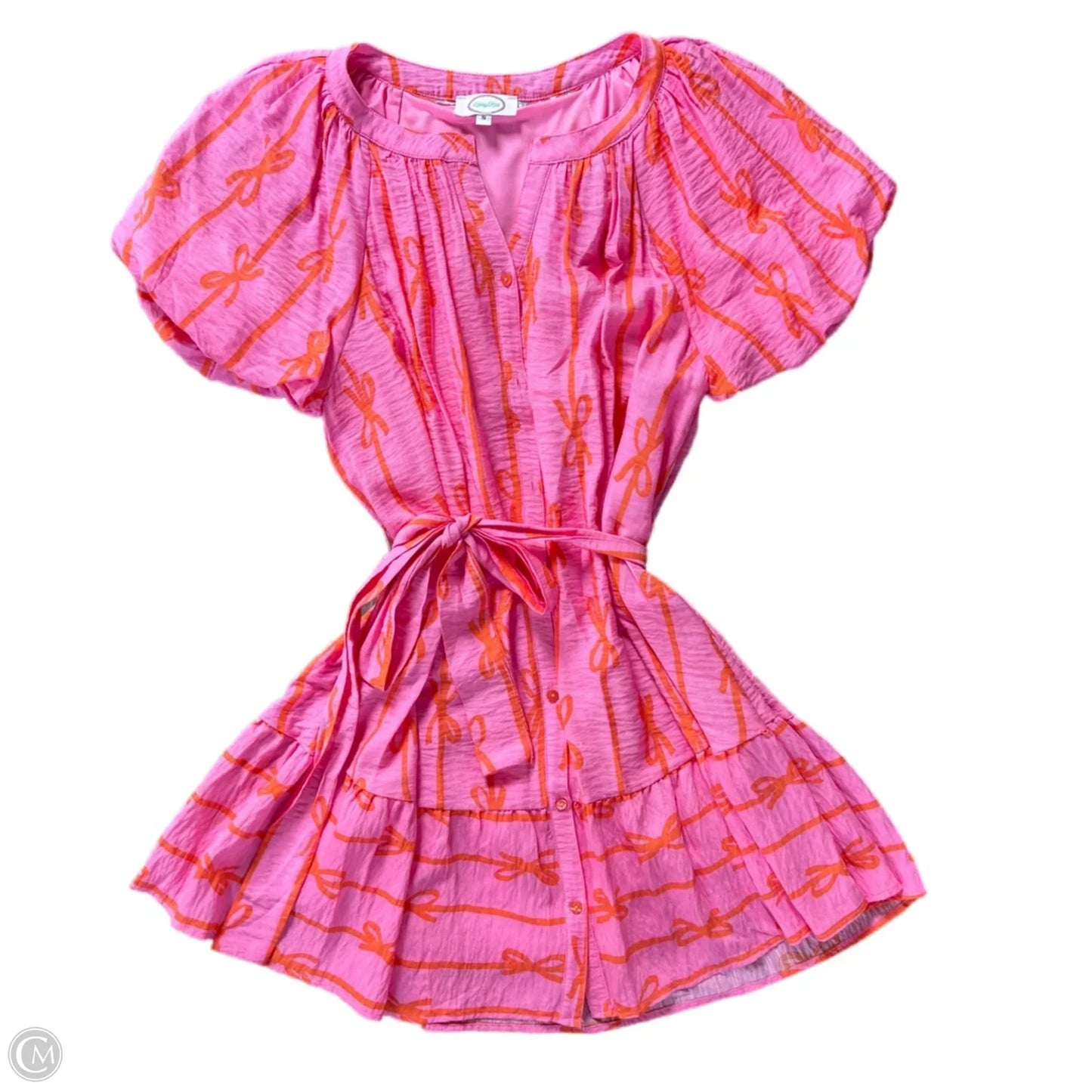 Dress Party Short By Libby Cat In Orange & Pink, Size: S