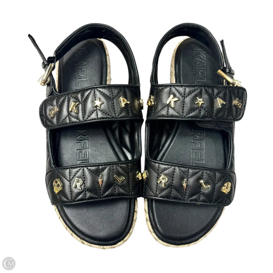 Sandals Designer By Karl Lagerfeld In Black, Size: 7.5