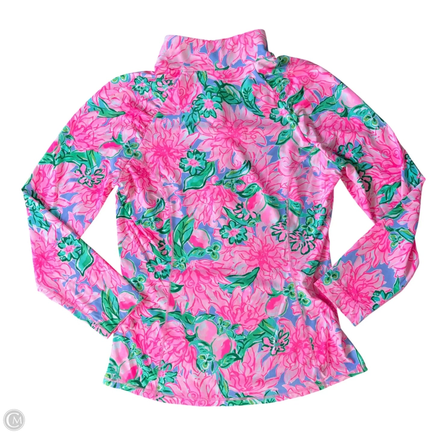 Top Long Sleeve Designer By Lilly Pulitzer In Green & Pink, Size: L