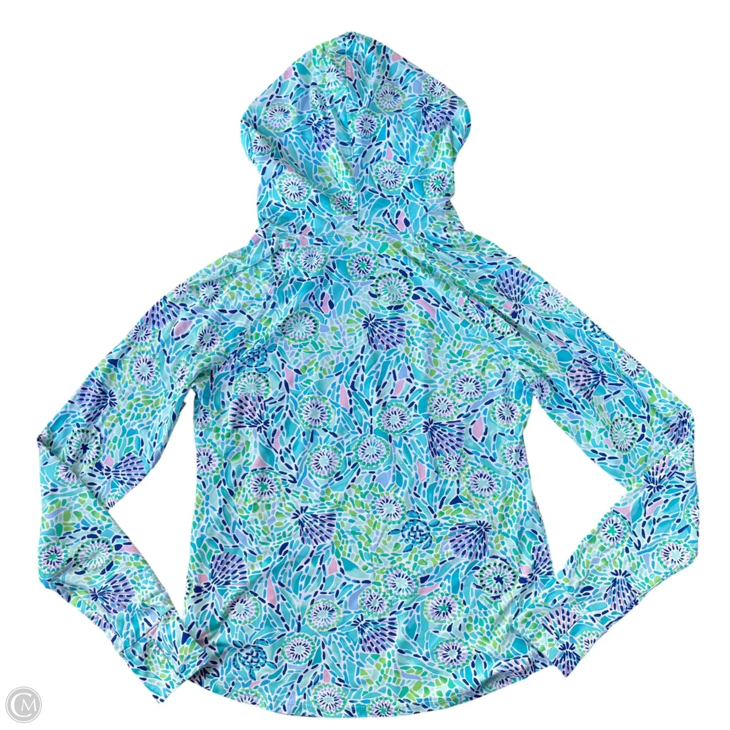 Top Long Sleeve Designer By Lilly Pulitzer In Blue & Green, Size: M