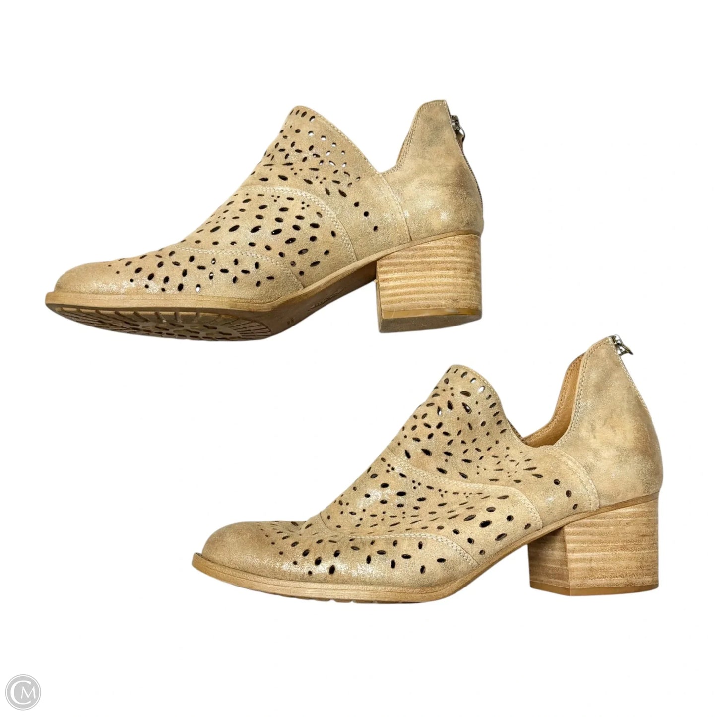 Boots Ankle Heels By Sofft In Gold, Size: 11