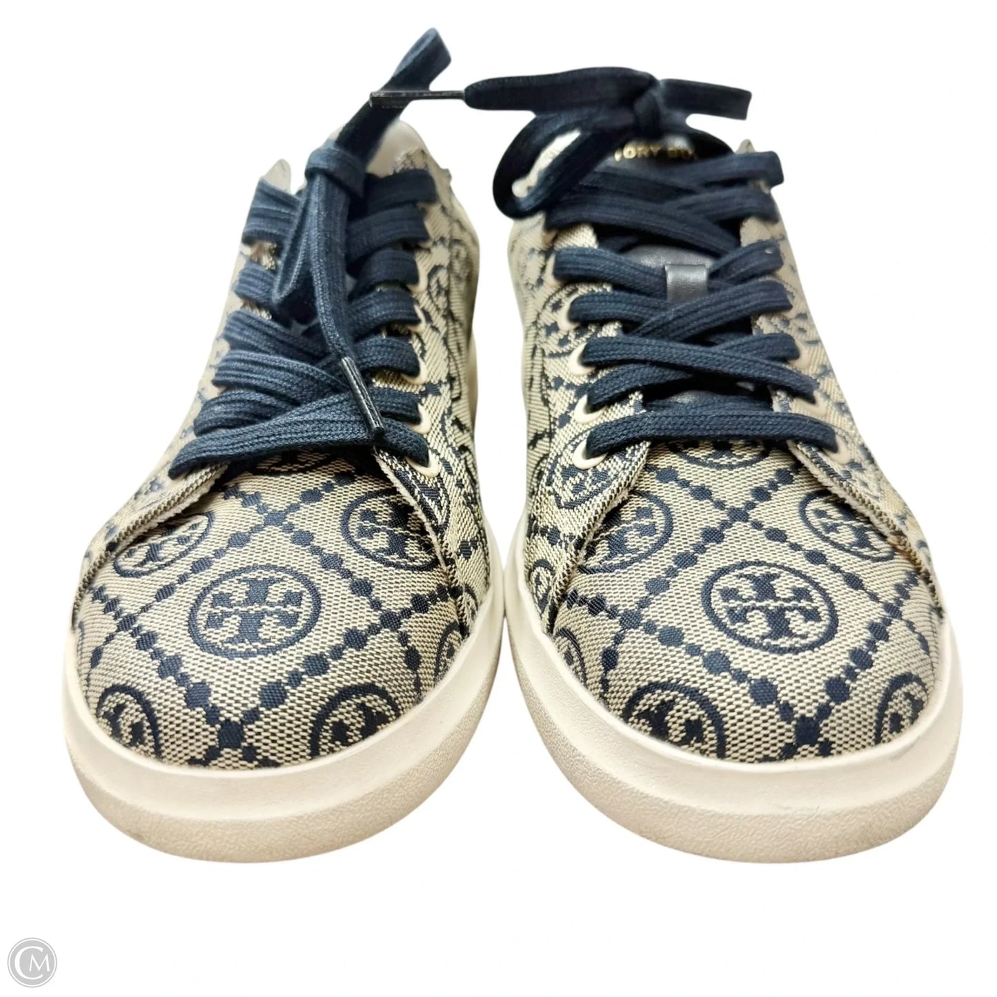 Shoes Designer By Tory Burch In Blue & Cream, Size: 7.5