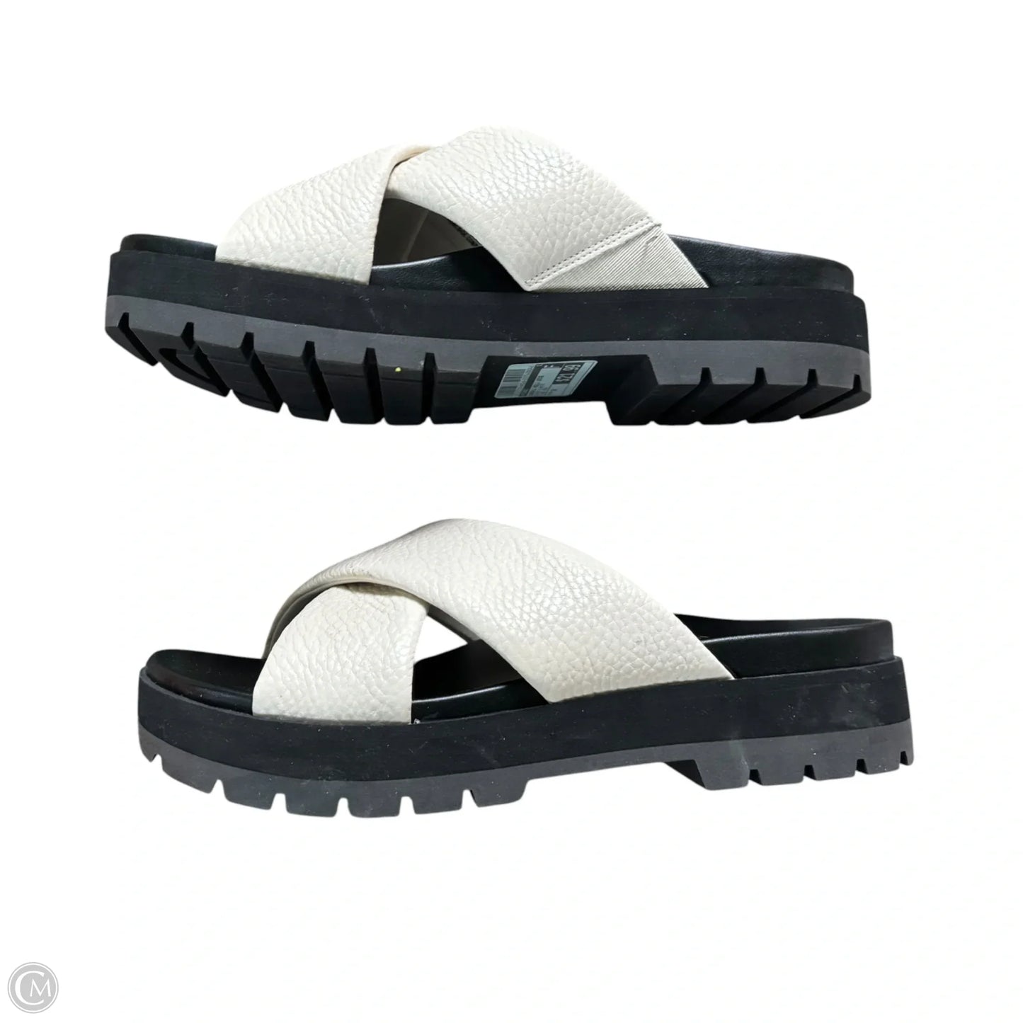 Sandals Heels Wedge By Vionic In Black & White, Size: 10