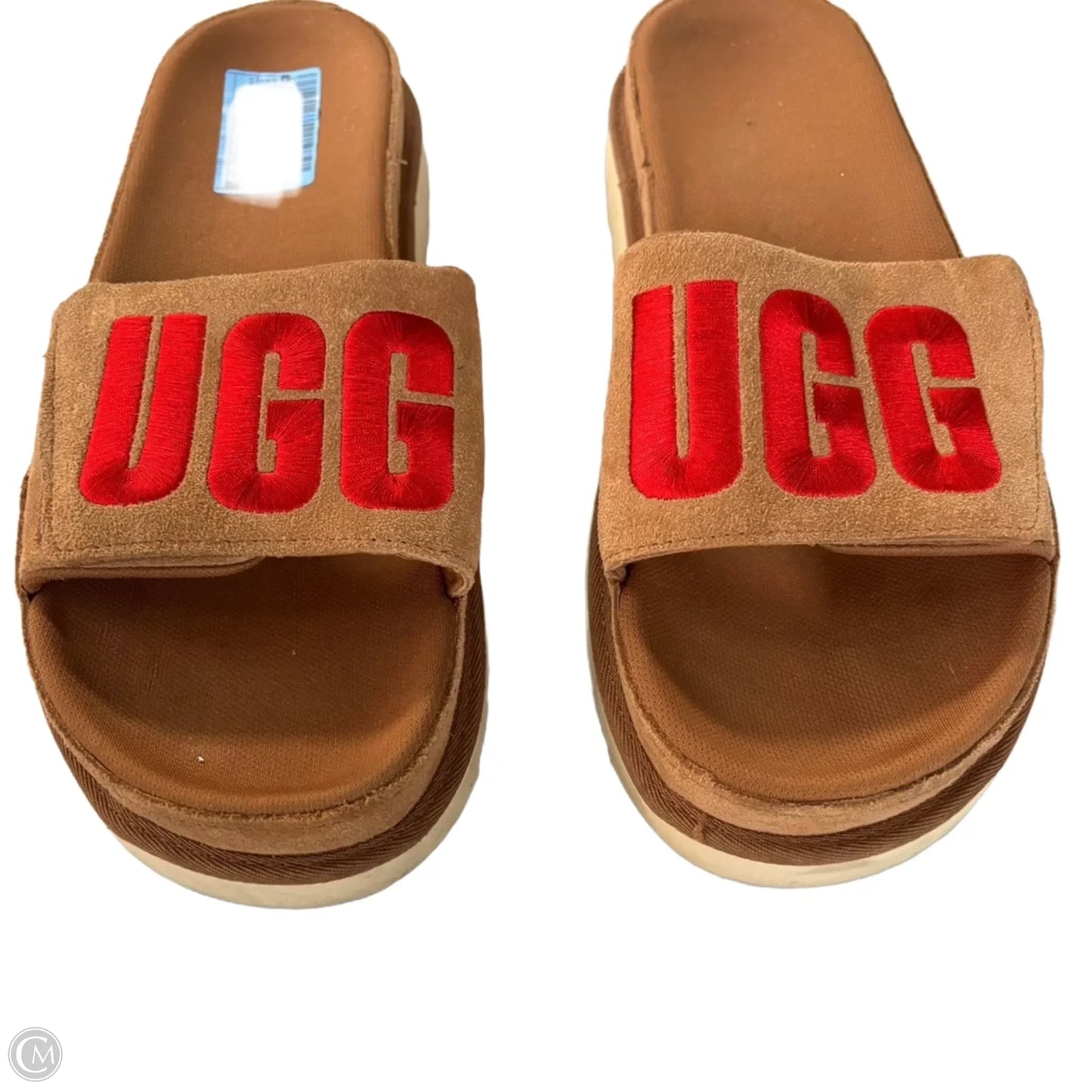 Shoes Designer By Ugg In Brown & Red, Size: 11