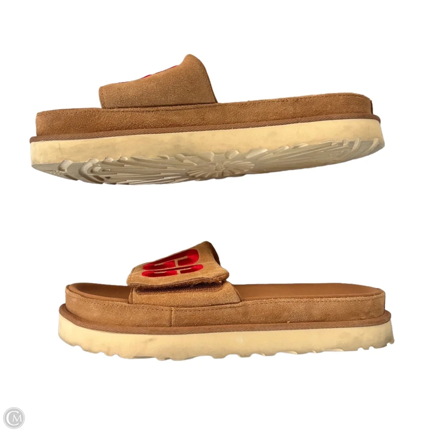 Shoes Designer By Ugg In Brown & Red, Size: 11