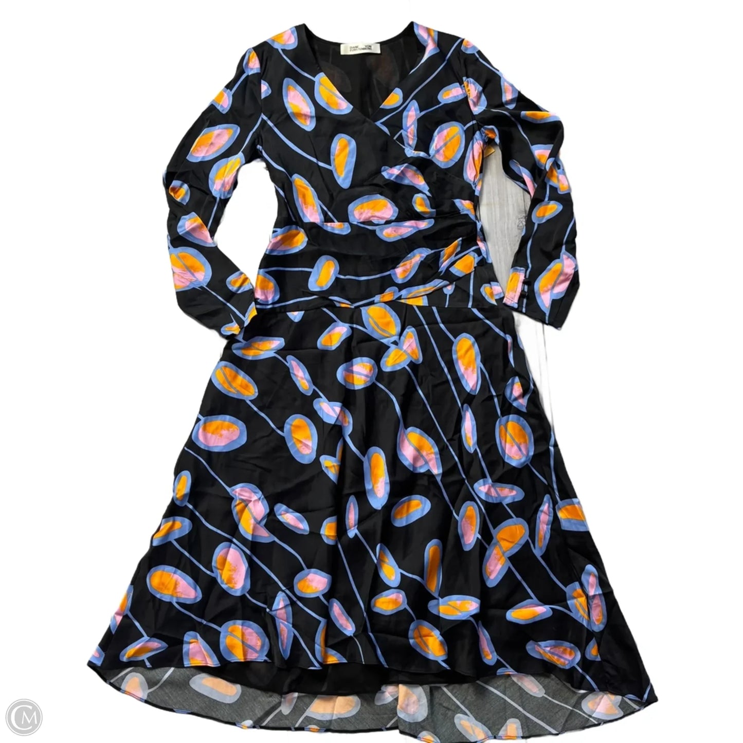 Dress Designer By Diane Von Furstenberg In Black & Blue, Size: L