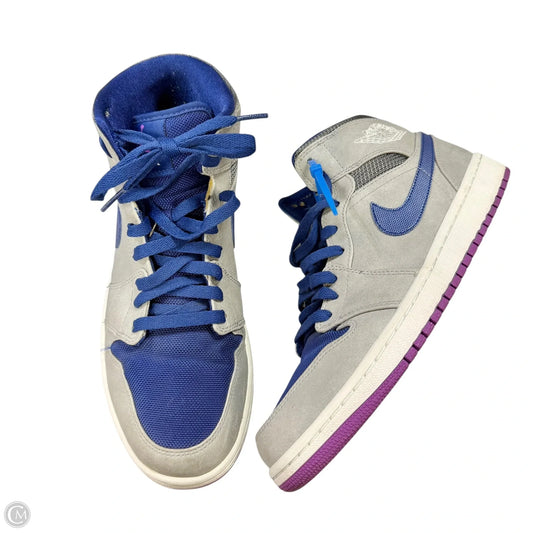 Shoes Luxury Designer By Jordan In Blue & Grey, Size: 11