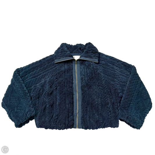 Coat Faux Fur & Sherpa By Pilcro In Navy, Size: M