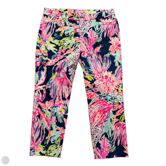 Pants Designer By Lilly Pulitzer In Blue & Pink, Size: 10