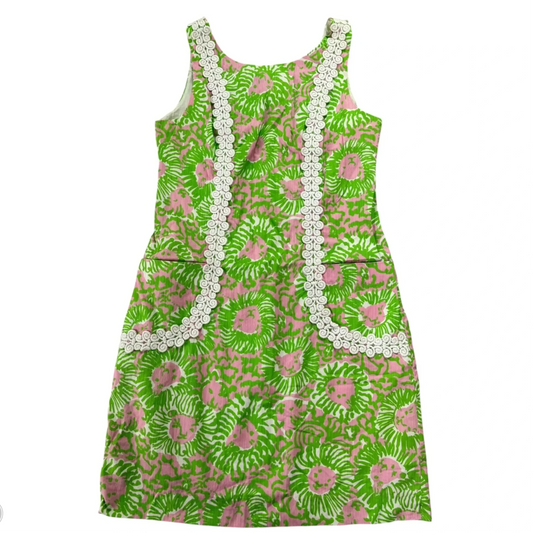 Dress Designer By Lilly Pulitzer In Green & Pink, Size: 4