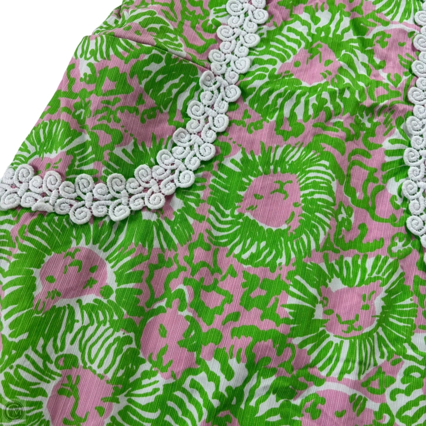 Dress Designer By Lilly Pulitzer In Green & Pink, Size: 4