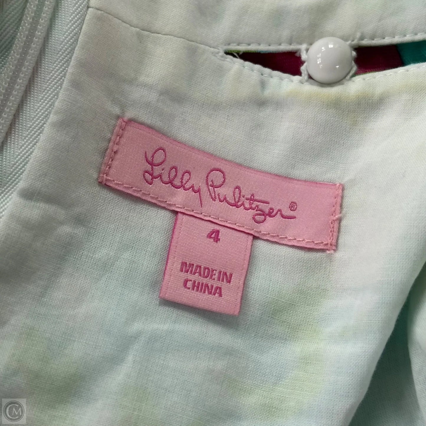 Dress Designer By Lilly Pulitzer In Green & Pink, Size: 4