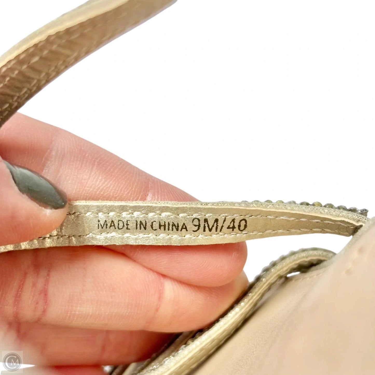 Sandals Heels Wedge By Kelly And Katie In Gold & Silver, Size: 9