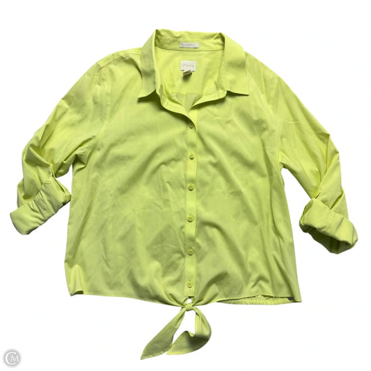 Blouse Long Sleeve By Chicos In Green, Size: M