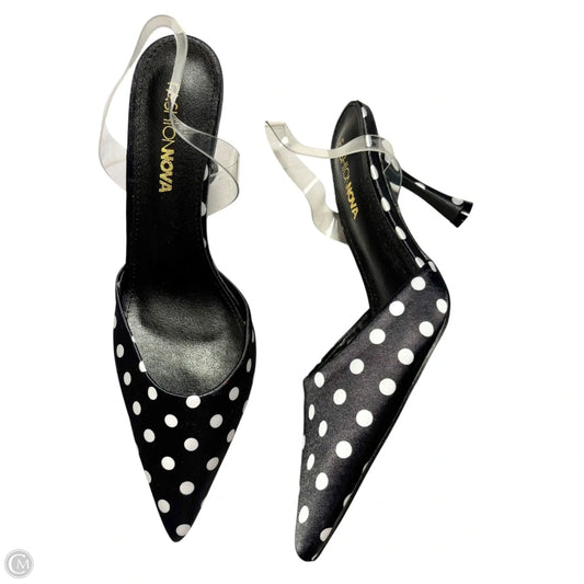 Shoes Heels Kitten By Fashion Nova In Black & White, Size: 7.5