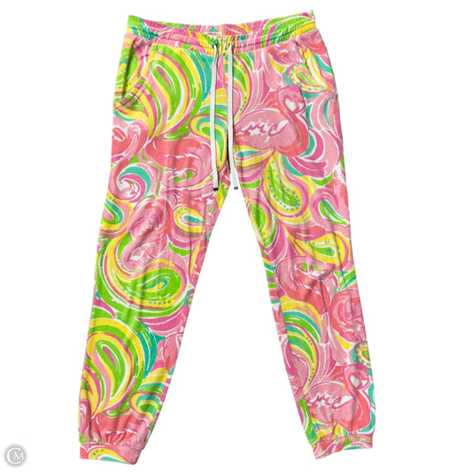Pants Designer By Lilly Pulitzer In Pink & Yellow, Size: M