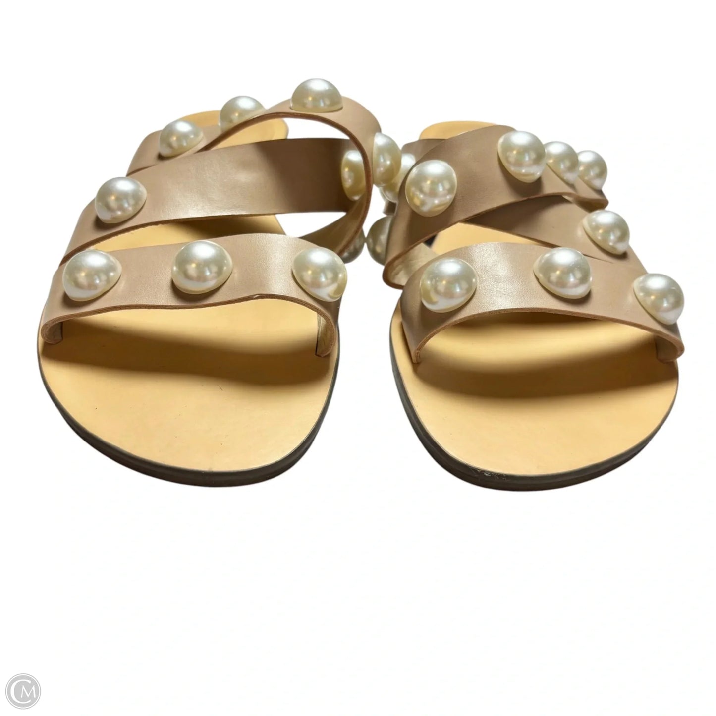 Sandals Flats By Marc Fisher In Tan & White, Size: 8