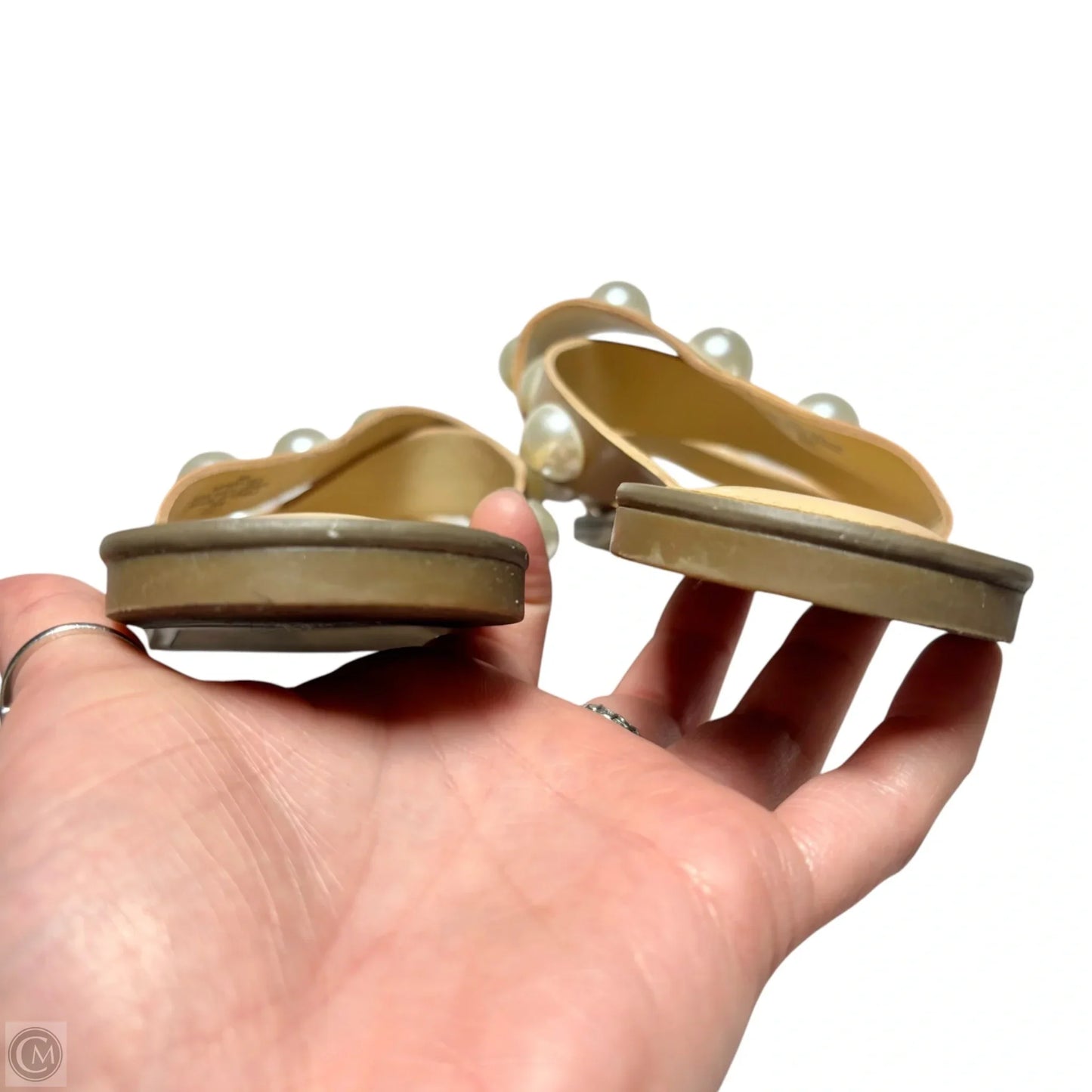 Sandals Flats By Marc Fisher In Tan & White, Size: 8