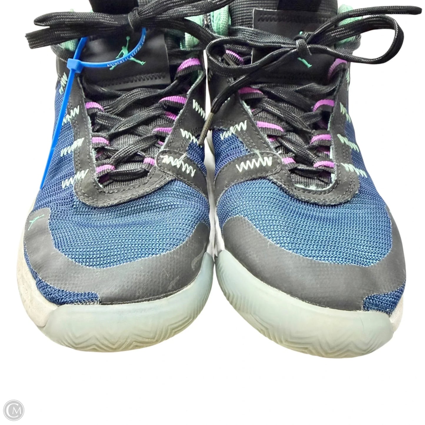 Shoes Luxury Designer By Jordan In Black & Blue, Size: 9