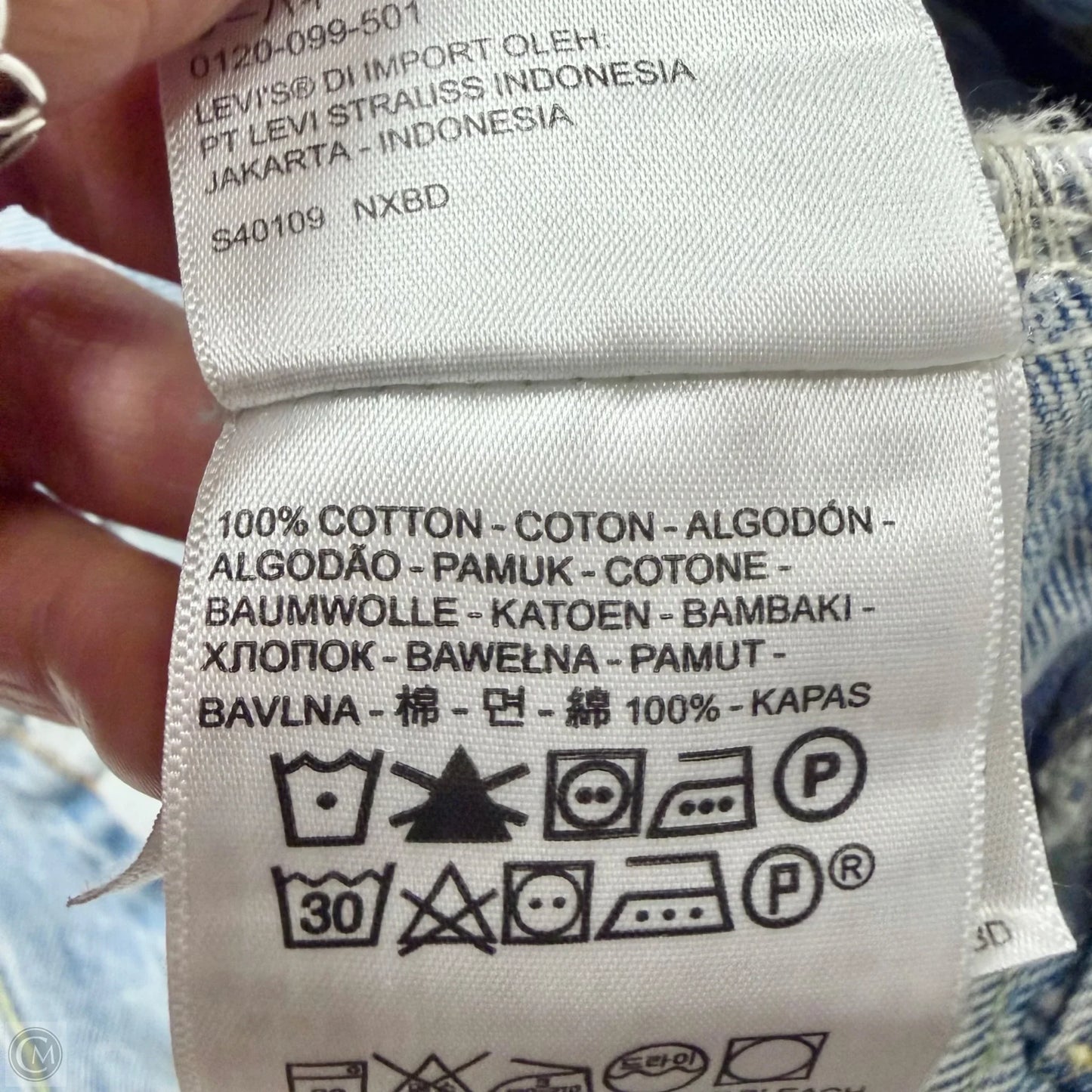 Jacket Denim By Levis In Blue Denim, Size: Xxl