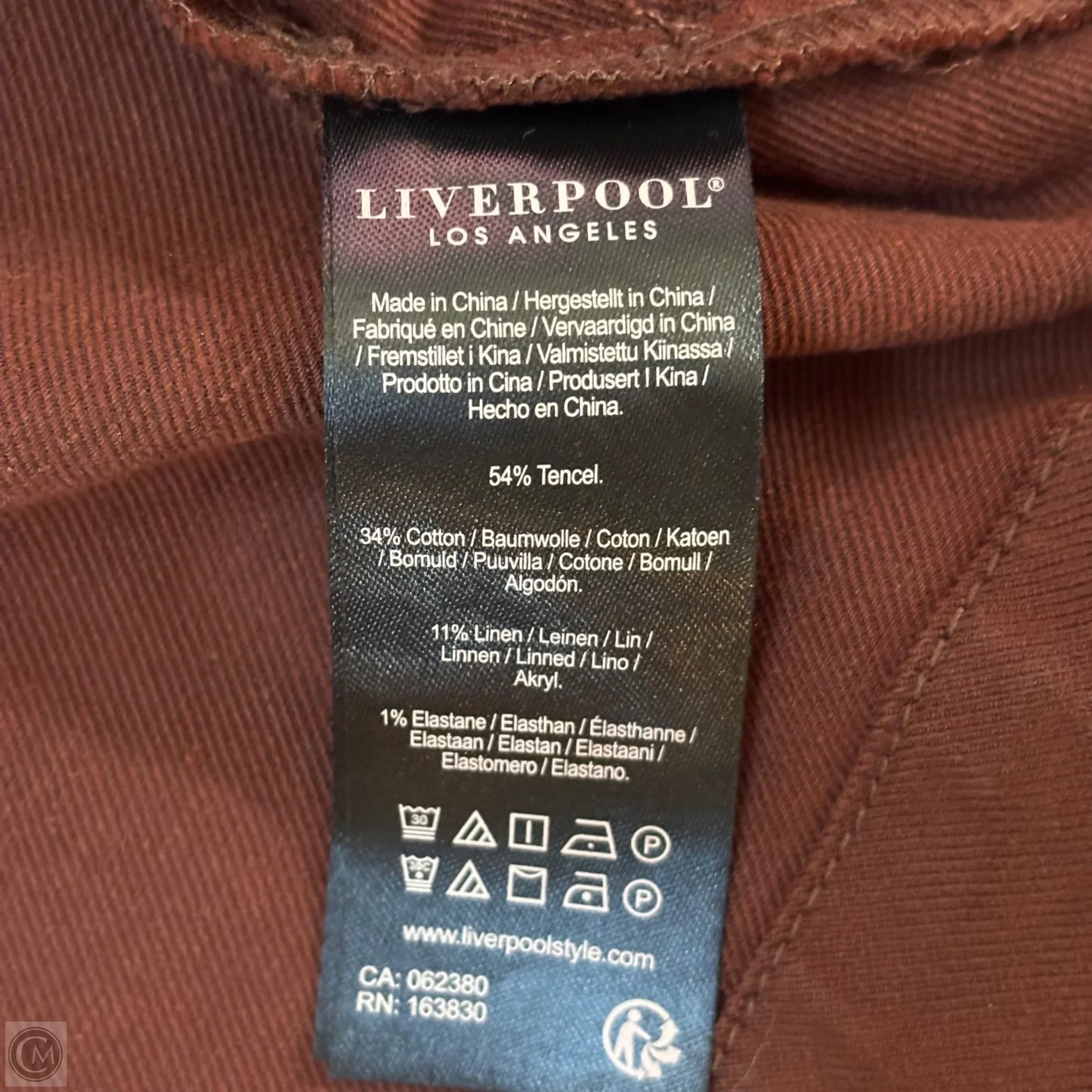 Jacket Shirt By Liverpool In Brown Denim, Size: S