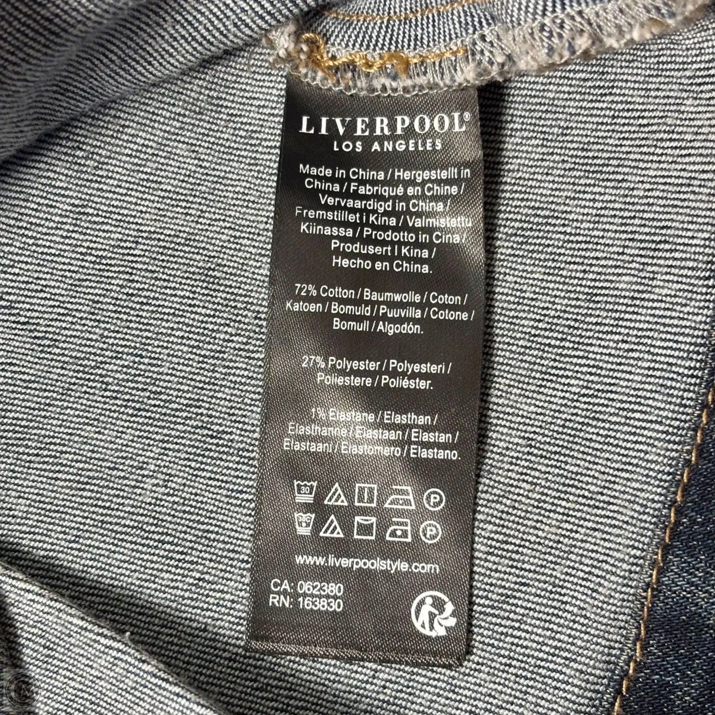Jacket Denim By Liverpool In Blue Denim, Size: S