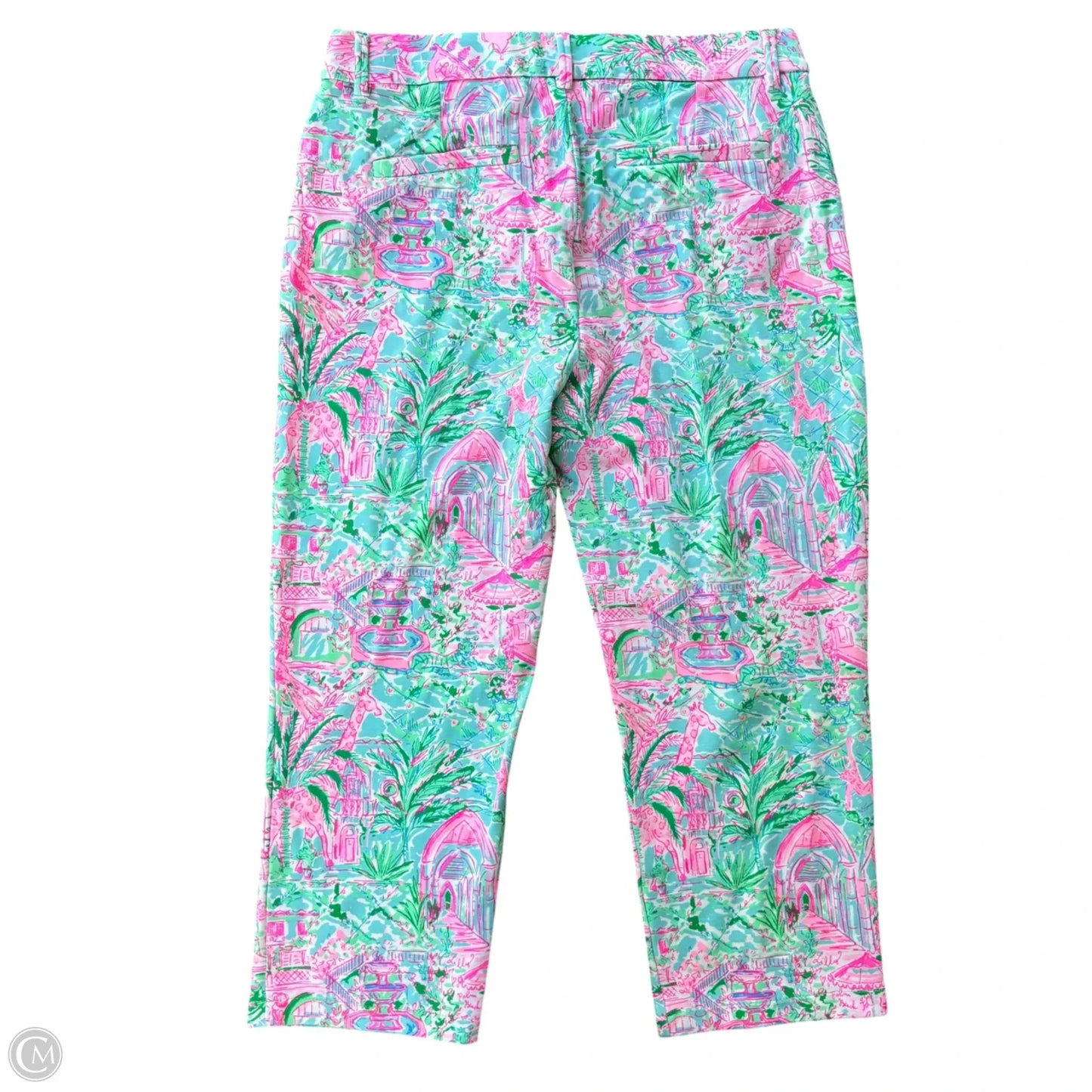 Pants Designer By Lilly Pulitzer In Green & Pink, Size: 8