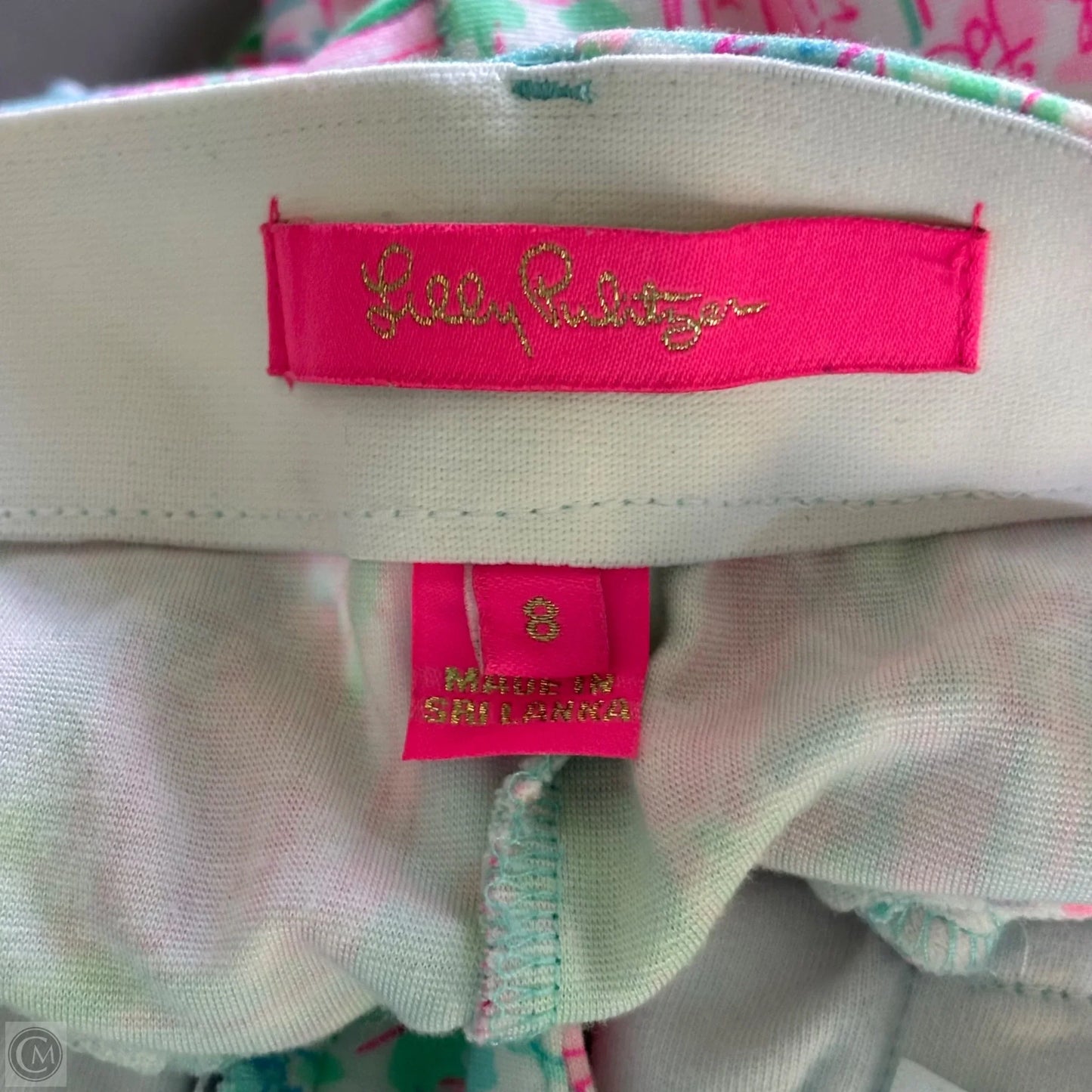 Pants Designer By Lilly Pulitzer In Green & Pink, Size: 8