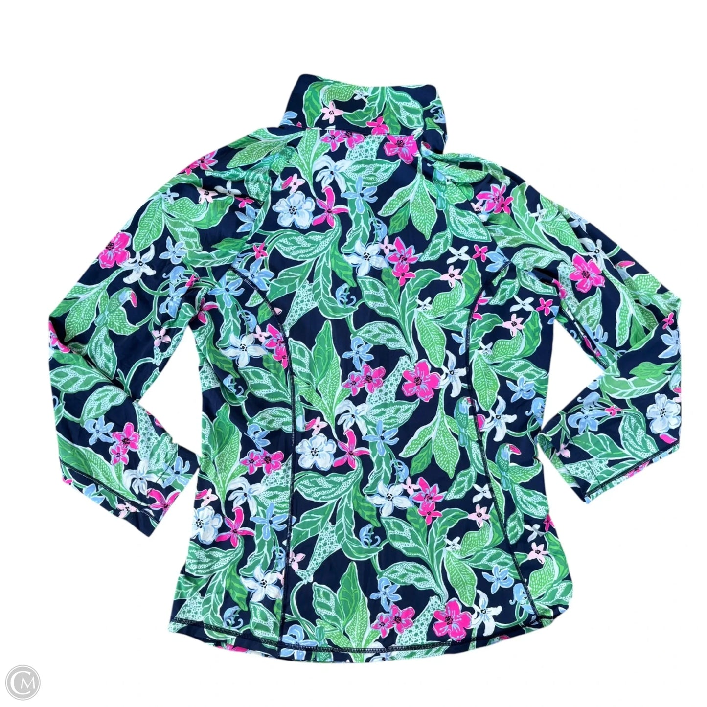 Top Long Sleeve Designer By Lilly Pulitzer In Blue & Green, Size: L