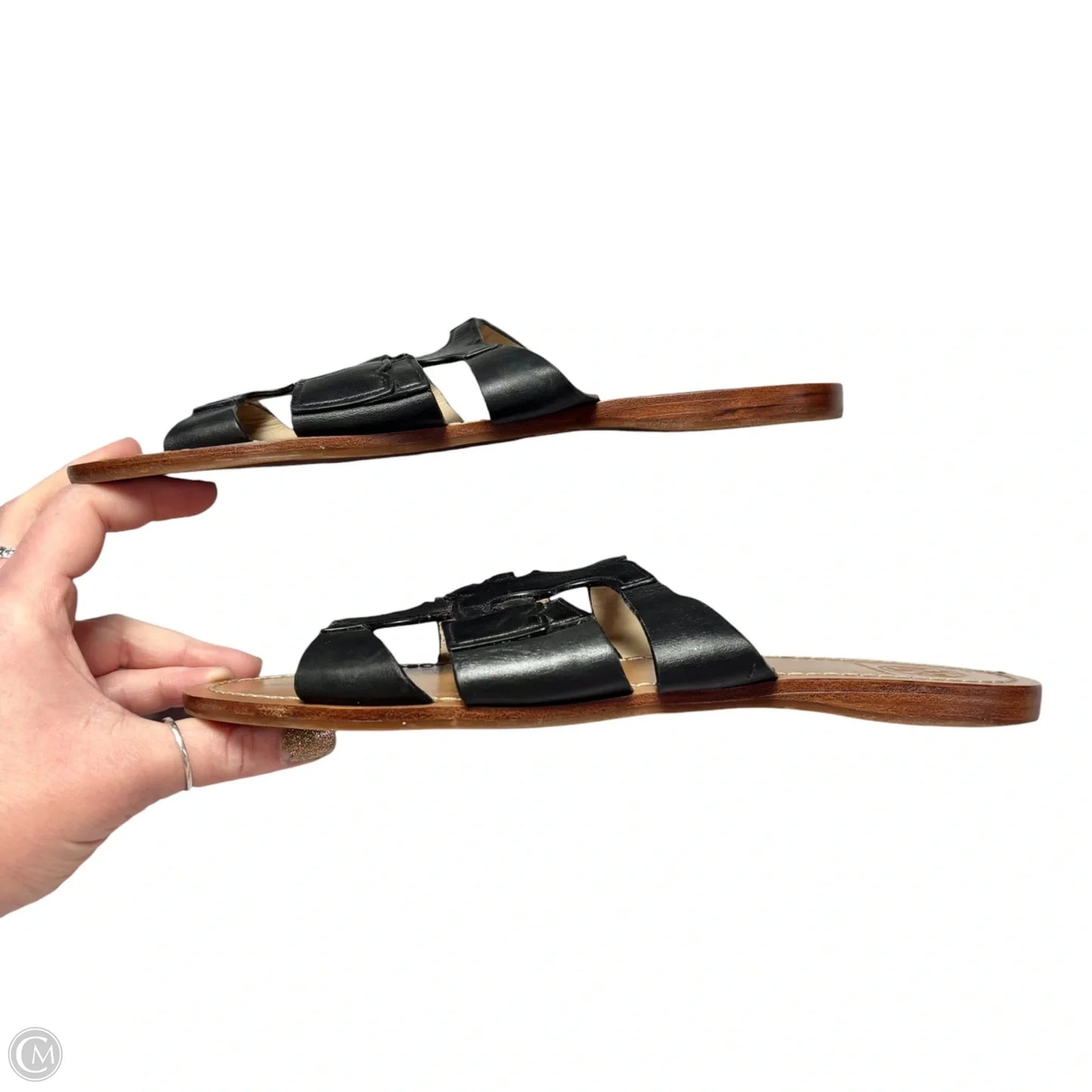 Sandals Designer By Tory Burch In Black & Brown, Size: 9