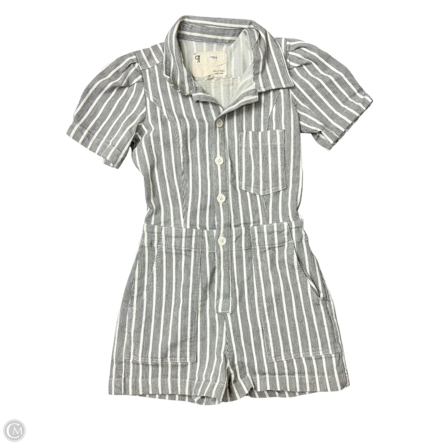 Romper By Pilcro In Grey & White, Size: Sp