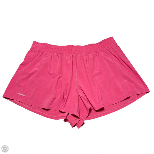Athletic Shorts By Lululemon In Pink, Size: Xl