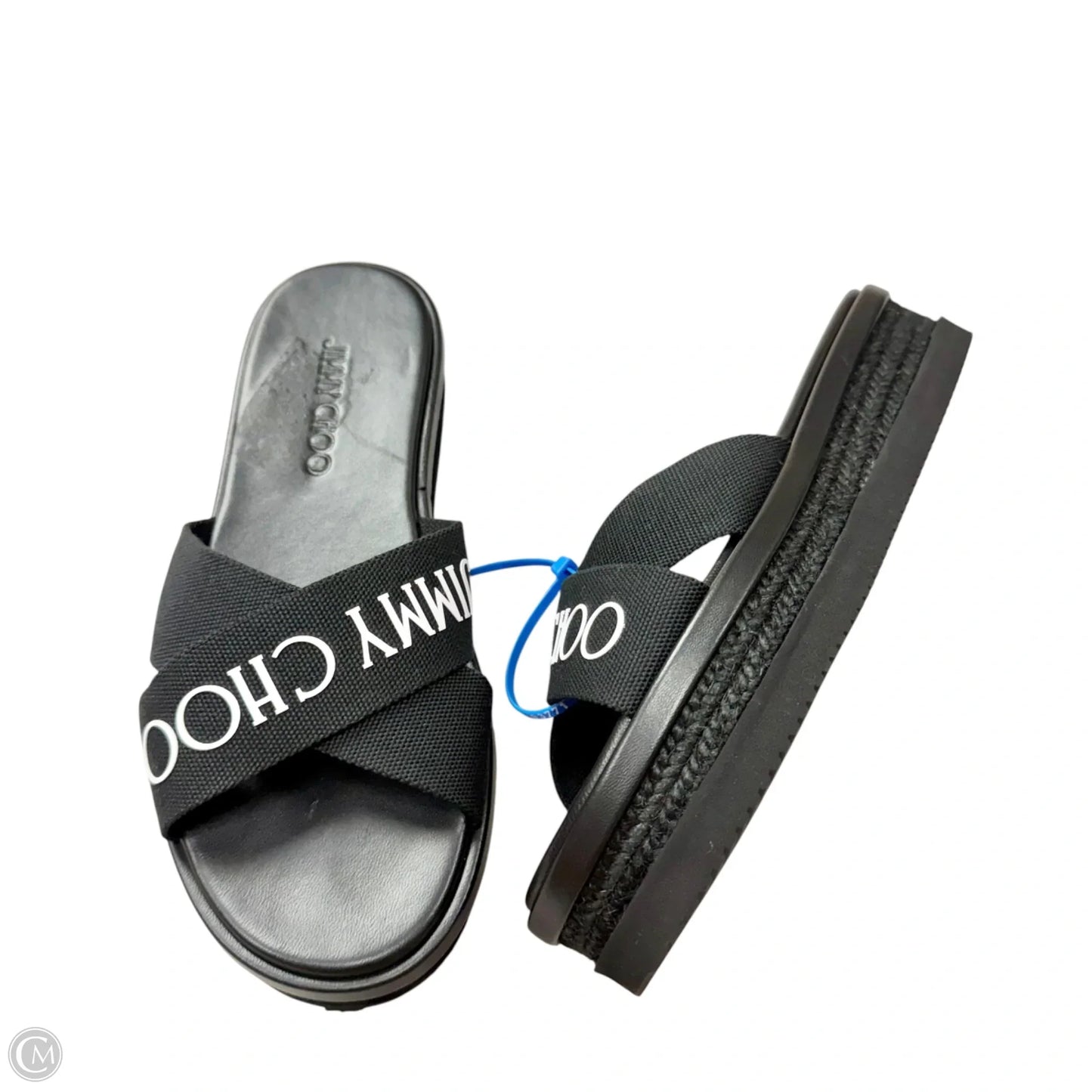 Sandals Luxury Designer By Jimmy Choo In Black, Size: 7.5