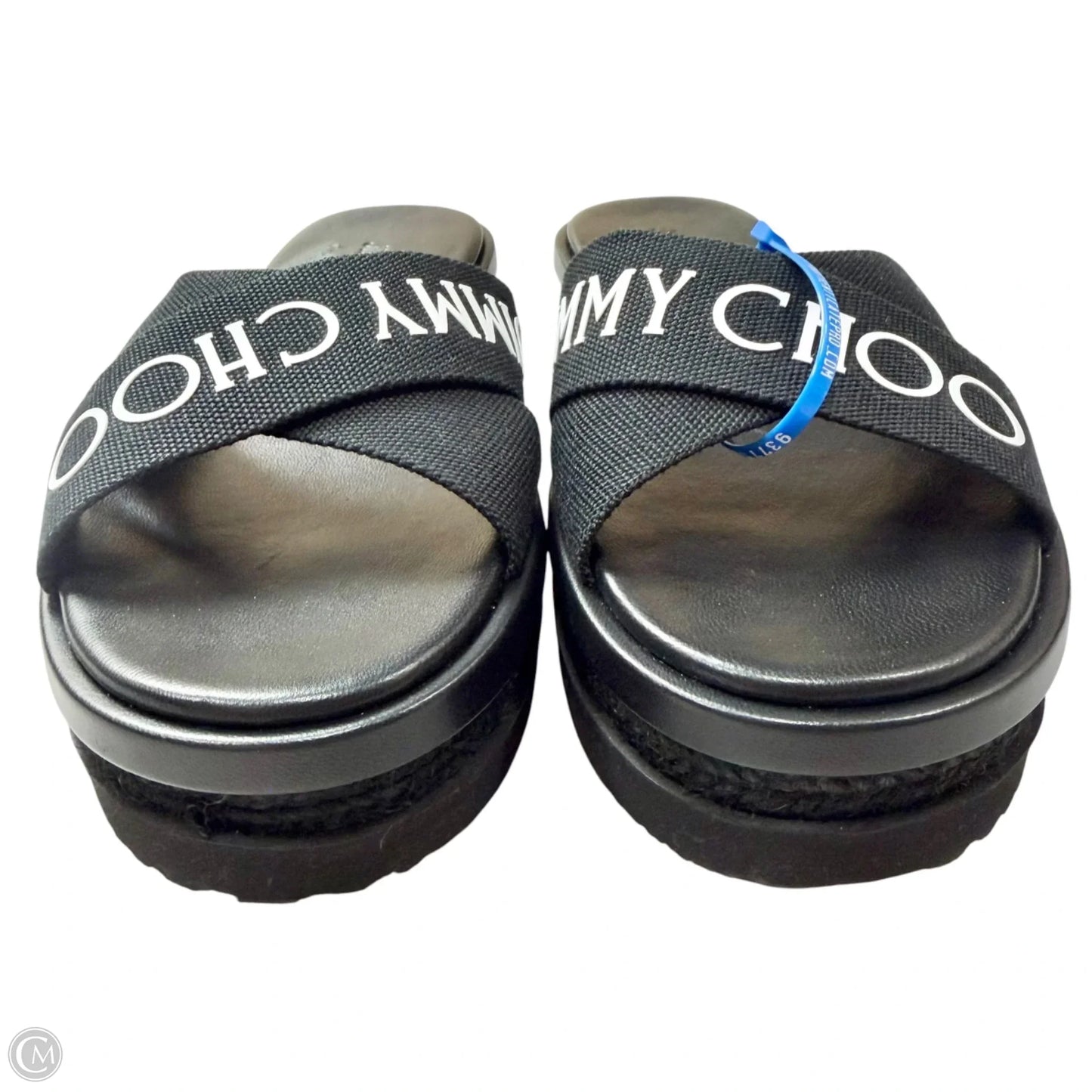 Sandals Luxury Designer By Jimmy Choo In Black, Size: 7.5