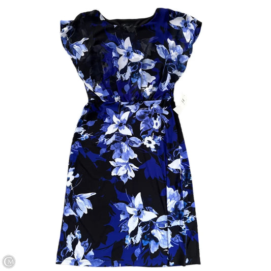 Dress Casual Midi By Connected Apparel In Black & Blue, Size: M