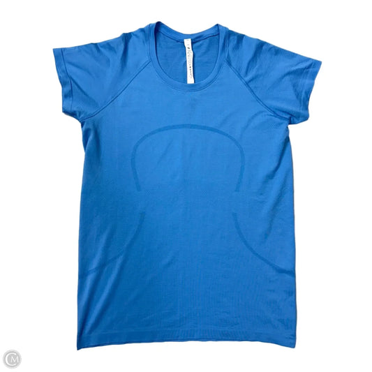 Athletic Top Short Sleeve By Lululemon In Blue, Size: 14