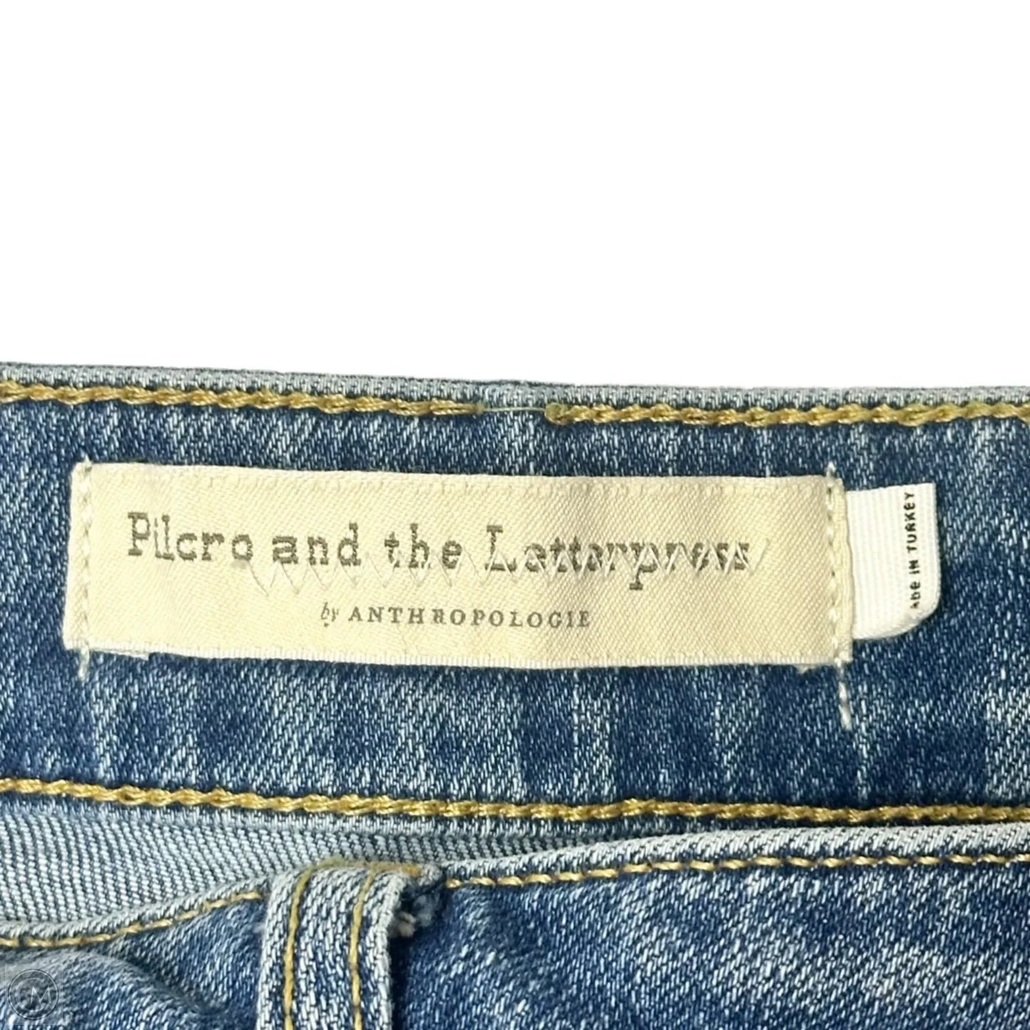 Jeans Cropped By Pilcro In Blue Denim, Size: 14