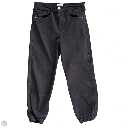 Jeans Wide Leg By Frame In Black Denim, Size: 6
