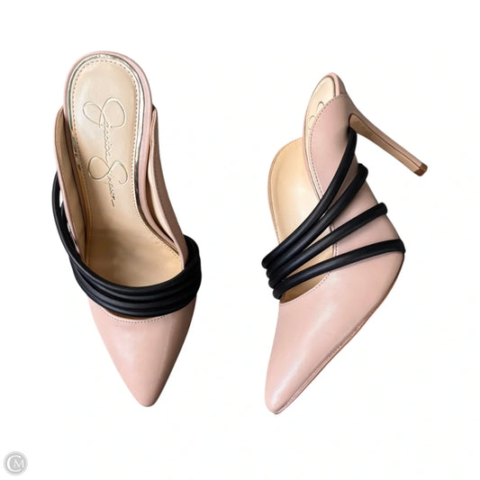 Shoes Heels Stiletto By Jessica Simpson In Black & Cream, Size: 7