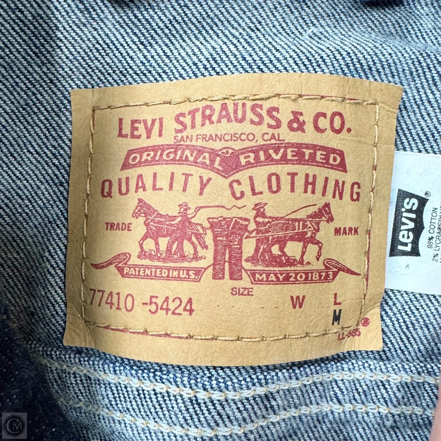 Jacket Denim By Levis In Blue Denim, Size: M