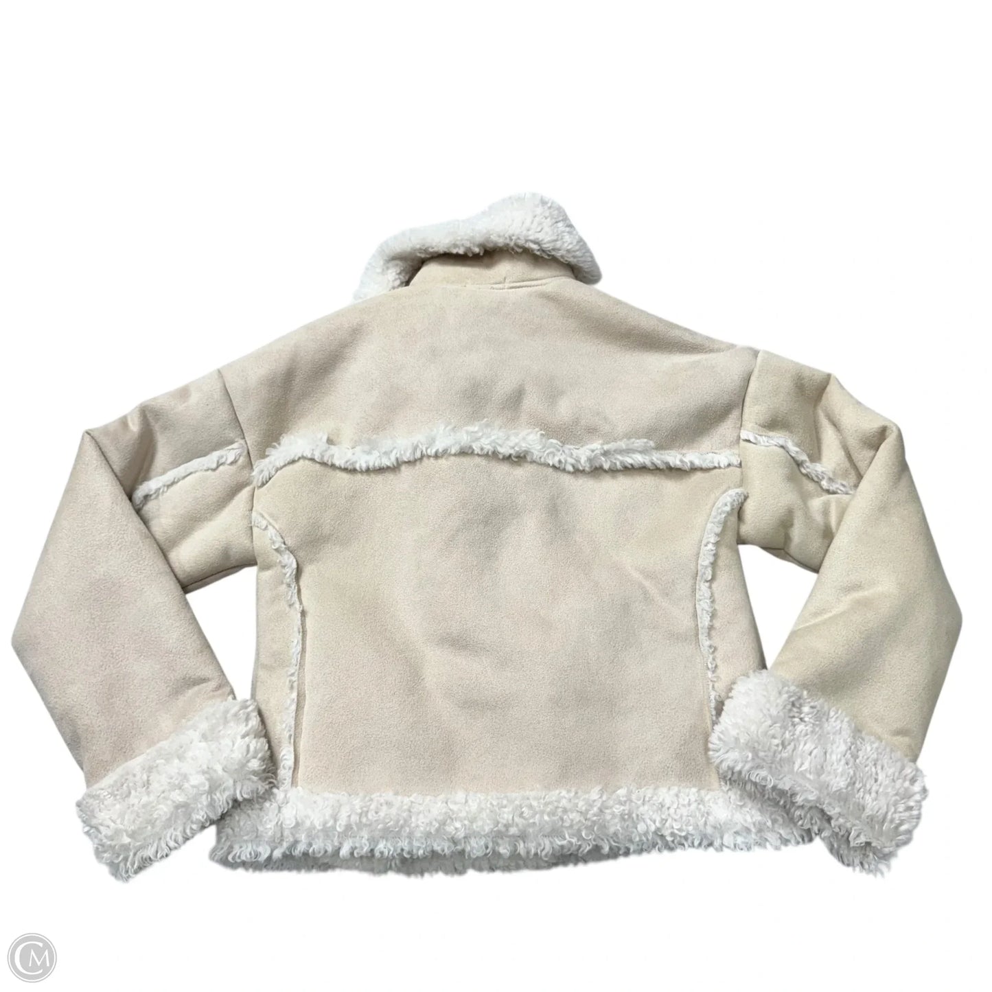 Coat Faux Fur & Sherpa By Subdued In Cream, Size: S